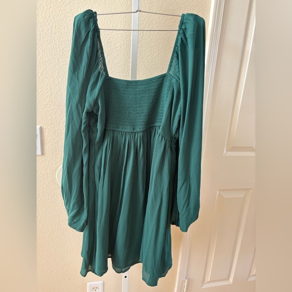 NWT - A&F Emerson Balloon Sleeve Mini Dress in Emerald Green - Size XL - Picture 7 of 8